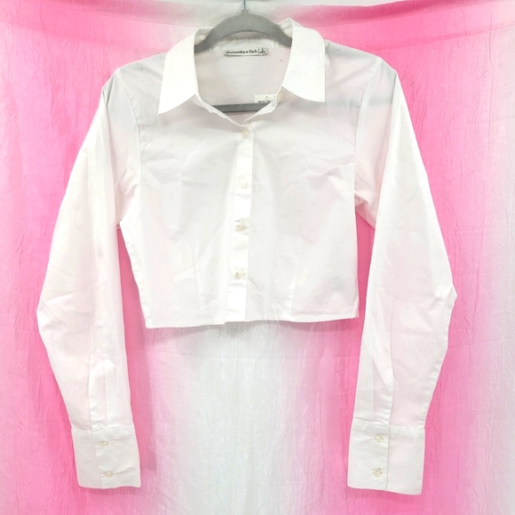 Abercrombie & Fitch Tops - Abercrombie & Fitch New White Cropped Button-Up Shirt Small